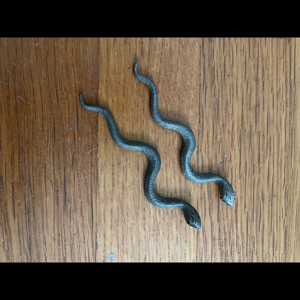 Vintage Metal Set of Two Snake Figurines